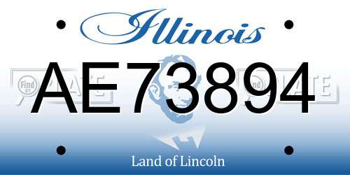 AE73894 Illinois License Plate