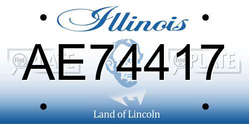 AE74417 Illinois License Plate