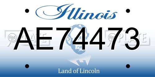AE74473 Illinois License Plate