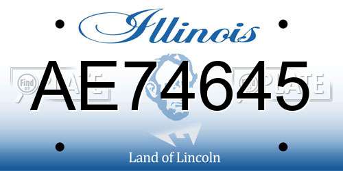 AE74645 Illinois License Plate