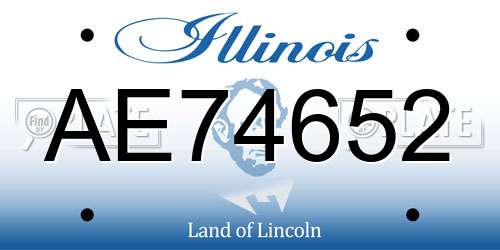 AE74652 Illinois License Plate