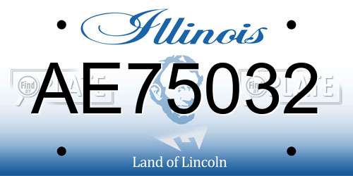 AE75032 Illinois License Plate