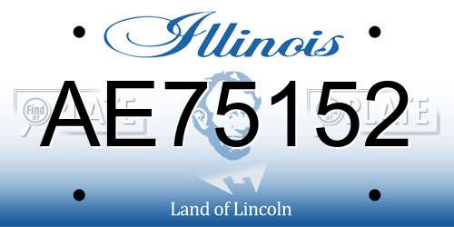 AE75152 Illinois License Plate