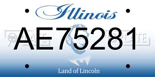 AE75281 Illinois License Plate