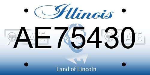 AE75430 Illinois License Plate