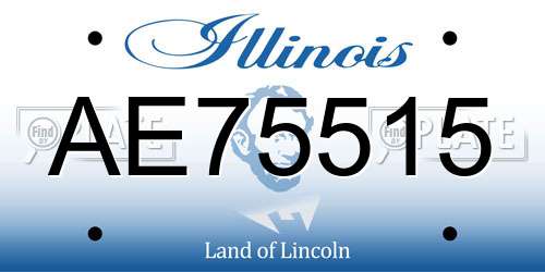 AE75515 Illinois License Plate