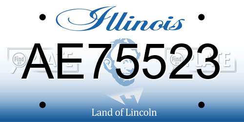 AE75523 Illinois License Plate
