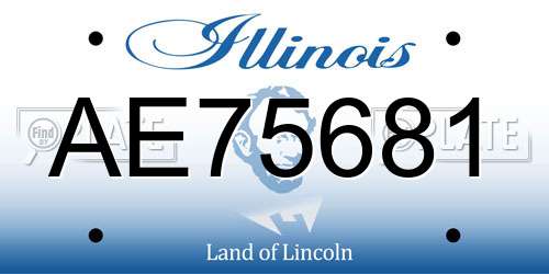 AE75681 Illinois License Plate