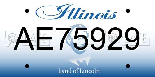 AE75929 Illinois License Plate