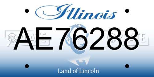 AE76288 Illinois License Plate