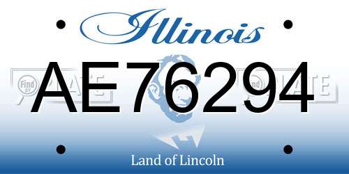 AE76294 Illinois License Plate