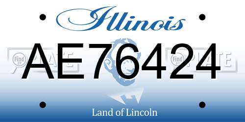 AE76424 Illinois License Plate