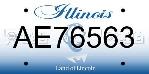 AE76563 Illinois License Plate
