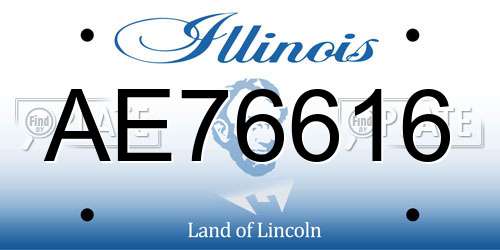 AE76616 Illinois License Plate