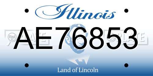 AE76853 Illinois License Plate