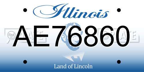 AE76860 Illinois License Plate