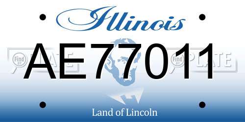 AE77011 Illinois License Plate