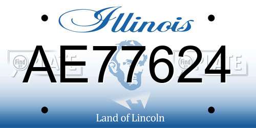 AE77624 Illinois License Plate