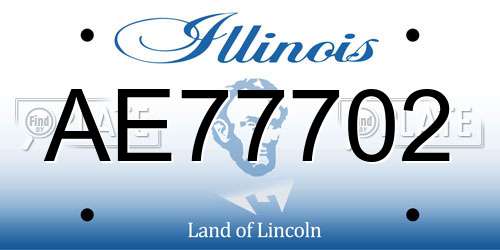 AE77702 Illinois License Plate