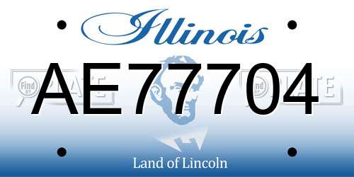 AE77704 Illinois License Plate