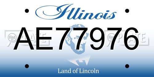 AE77976 Illinois License Plate