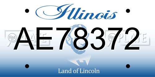 AE78372 Illinois License Plate