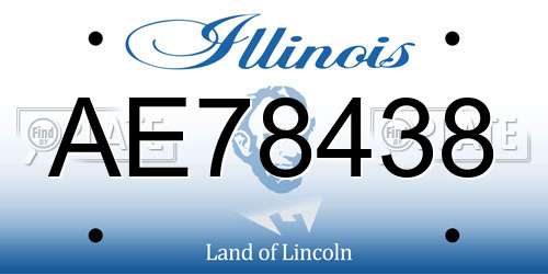 AE78438 Illinois License Plate