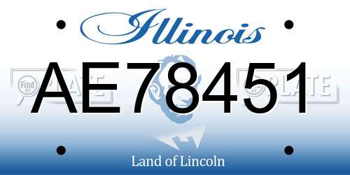 AE78451 Illinois License Plate