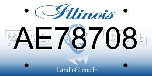 AE78708 Illinois License Plate