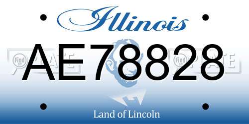 AE78828 Illinois License Plate