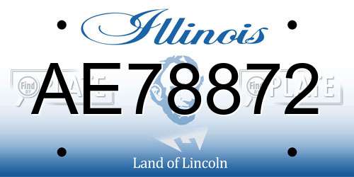 AE78872 Illinois License Plate
