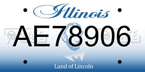 AE78906 Illinois License Plate