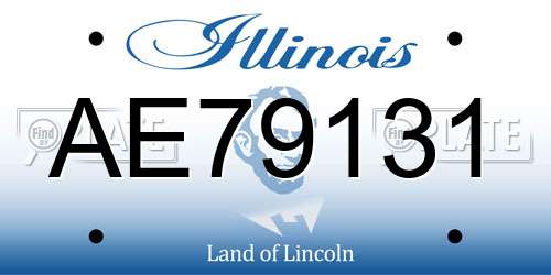 AE79131 Illinois License Plate
