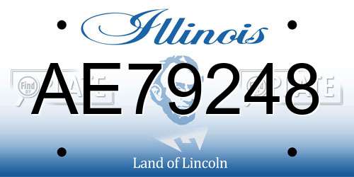 AE79248 Illinois License Plate