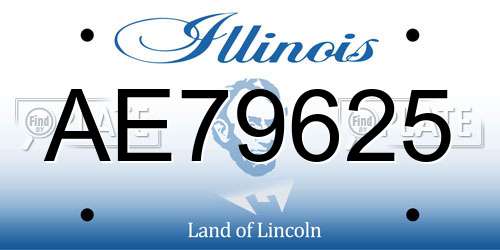 AE79625 Illinois License Plate