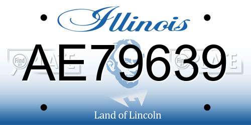 AE79639 Illinois License Plate