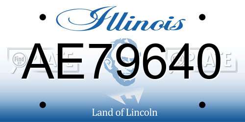AE79640 Illinois License Plate