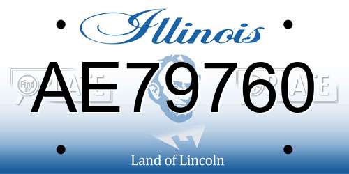 AE79760 Illinois License Plate