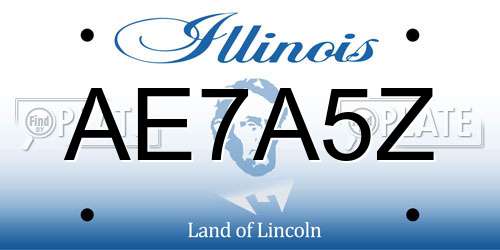 AE7A5Z Illinois License Plate