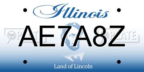 AE7A8Z Illinois License Plate