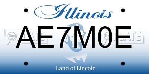 AE7M0E Illinois License Plate