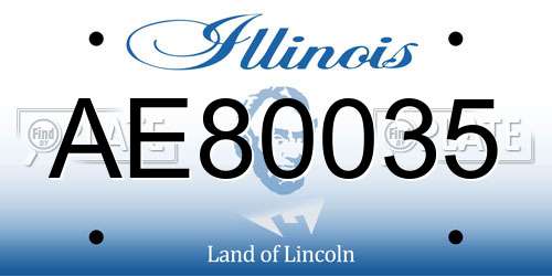 AE80035 Illinois License Plate