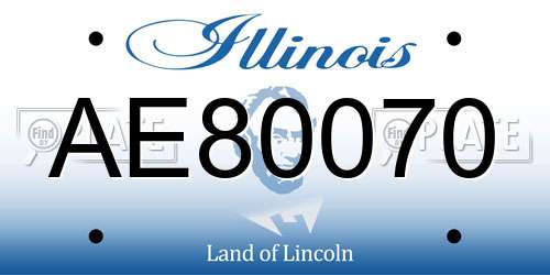 AE80070 Illinois License Plate