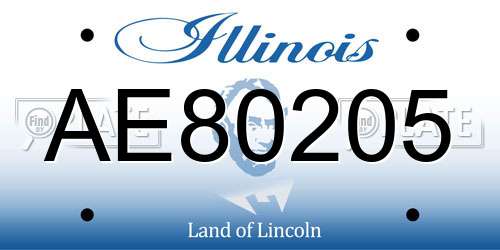 AE80205 Illinois License Plate