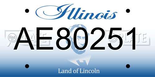 AE80251 Illinois License Plate