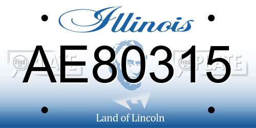 AE80315 Illinois License Plate