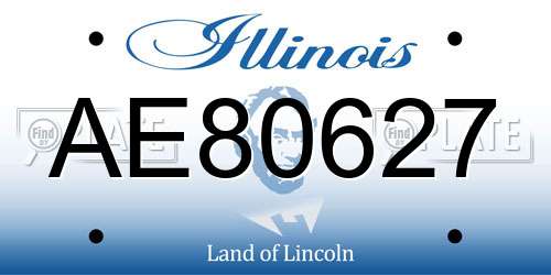 AE80627 Illinois License Plate