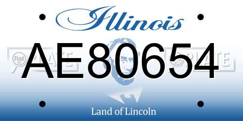 AE80654 Illinois License Plate
