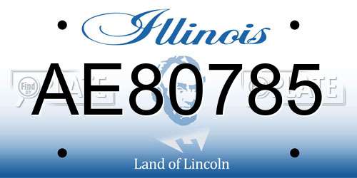 AE80785 Illinois License Plate