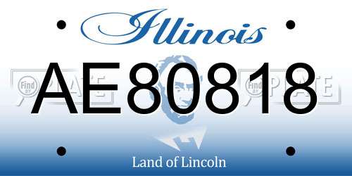 AE80818 Illinois License Plate